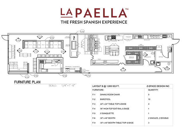 LaPaella Restuarant Floor Plan Layout